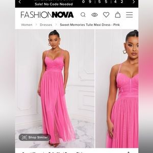 Long dress. Brand- (IRIS from Fashion Nova) Size- Small. Color- Hot pink